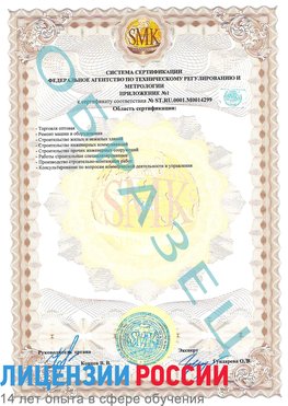 Образец сертификата соответствия (приложение) Песьянка Сертификат ISO 14001